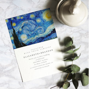 Starry Night Gamla bröllopsinbjudan Inbjudningar