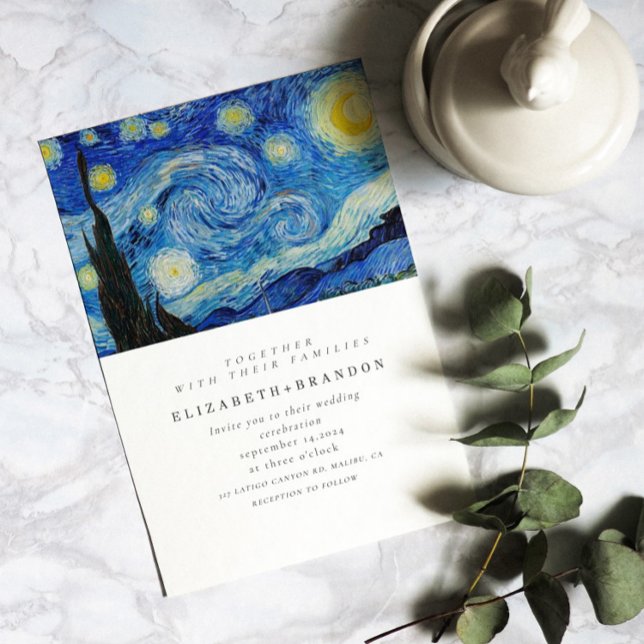 Starry Night Gamla bröllopsinbjudan Inbjudningar (Skapare uppladdad)
