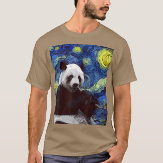 Starry Night Giant Panda Cute Panda Älskare T Shirt