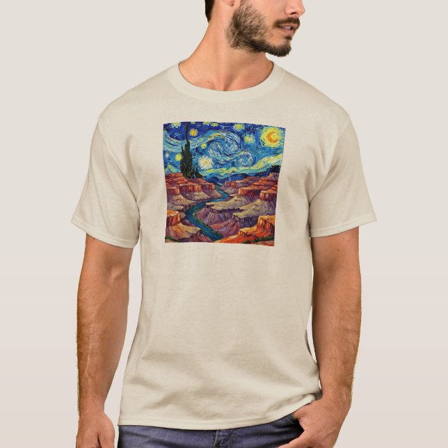 Starry Night Grand Canyon Arizona T Shirt (Framsida)