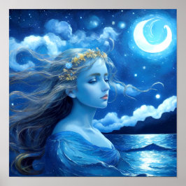 Starry Night 🌌 - Grekiska gudinna Fantasy Poster