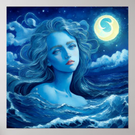 Starry Night 🌌 - Grekiska gudinna Fantasy Poster