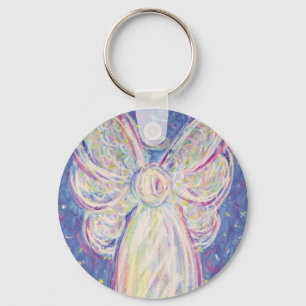 Starry Night Guardian Angel Art Charm Keychains Nyckelring