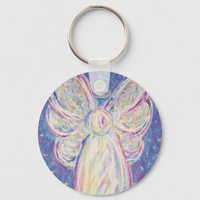 Starry Night Guardian Angel Art Charm Keychains Nyckelring (Framsida)