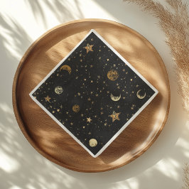 Starry Night Guld Måne Napkins Pappersservett