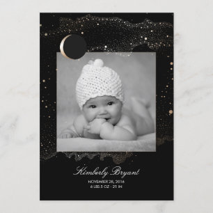 Starry Night Guld Stars Newborn Baby Photo Birth Meddelande