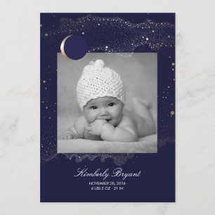 Starry Night Guld Stars Newborn Baby Photo Birth Meddelande