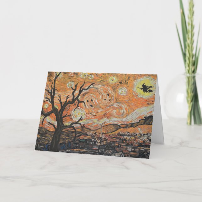 Starry Night Halloween-kort Kort (Framsida)