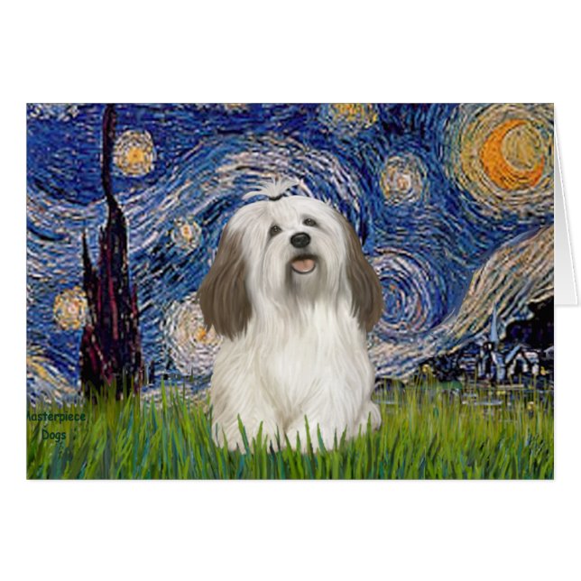 Starry Night - Havanese (#1) Hälsningskort (Framsidan Horizontal)