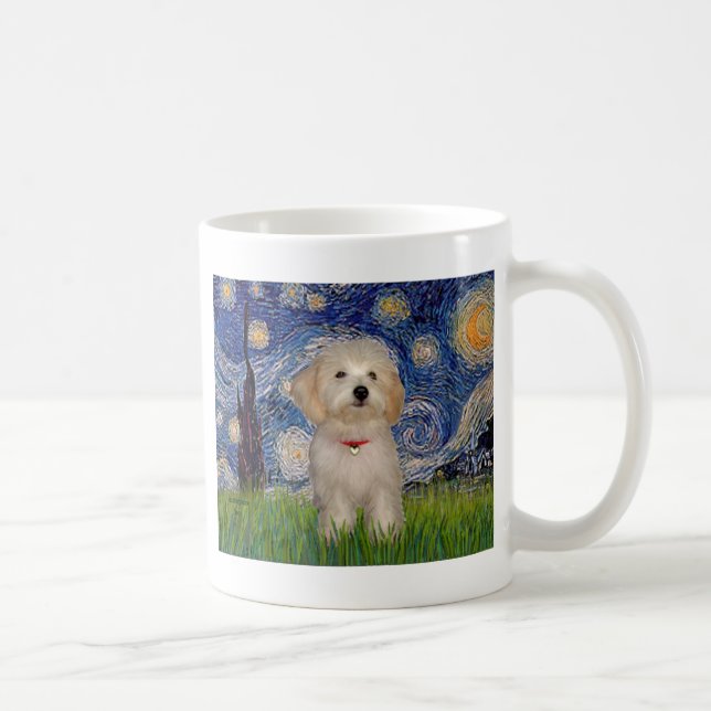 Starry Night - Havanese Puppy Kaffemugg (Höger)