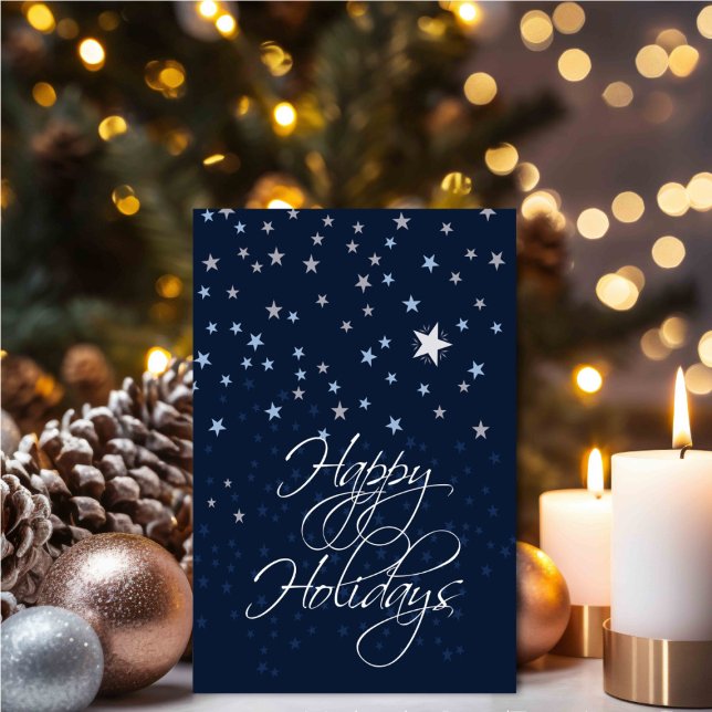 Starry Night Helgdag Kort (Starry Night Holidays Greeting Card - Modern Art by City Mouse Art)