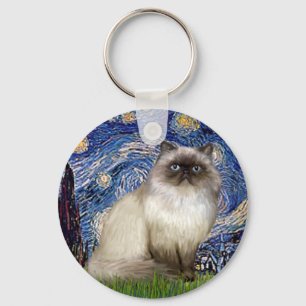Starry Night - Himalayan cat 7 Nyckelring