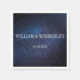 Starry Night Himlar Galaxy Elegant bröllop Napkin Pappersservett