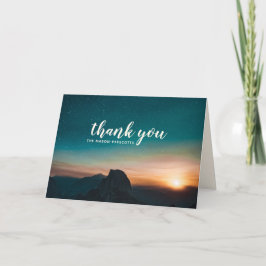 Starry Night Himlar Galaxy Mountain Script Bröllop Tack Kort