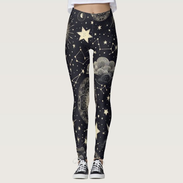 Starry Night Himlar Leggings (Framsida)