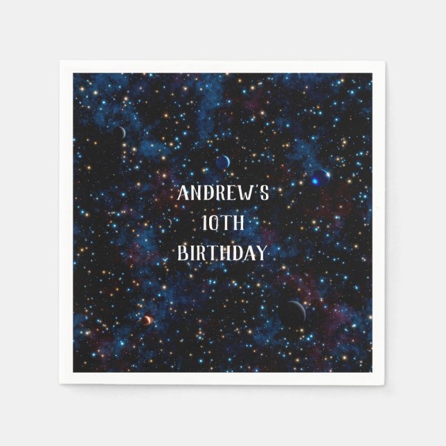 Starry night himlar med planeter pappersservett (Framsidan)