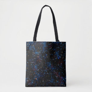 Starry night himlar med stjärnor och planeter tygkasse