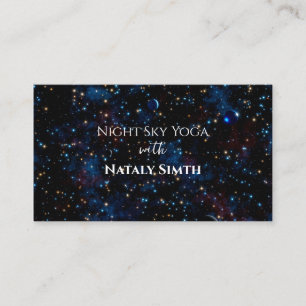 Starry night himlar med stjärnor och planeter visitkort
