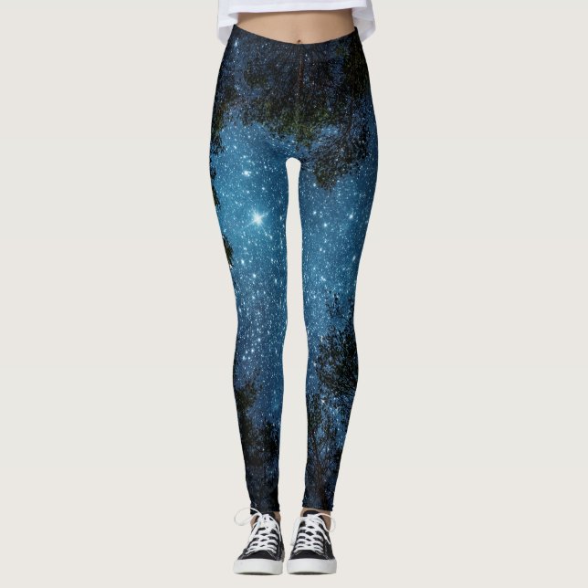 Starry night himlar, Milky Way. Leggings (Framsida)