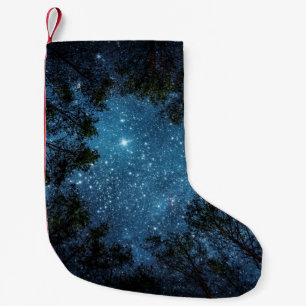 Starry night himlar, Milky Way. Liten Julstrumpa