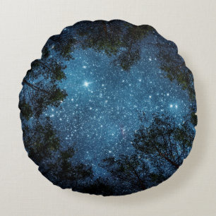 Starry night himlar, Milky Way. Rund Kudde