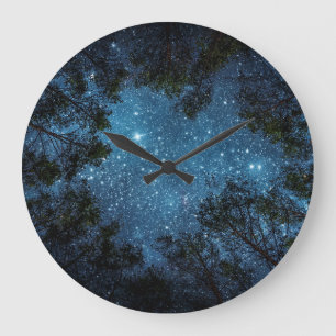 Starry night himlar, Milky Way. Stor Klocka