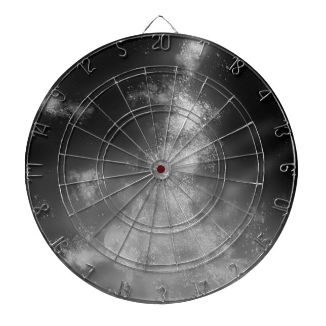 Starry Night Himlar Monochrome Grått Dartboard Darttavla (Framsidan)