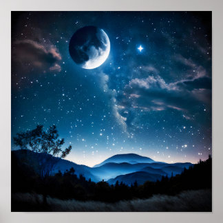 Starry Night Himlar Poster