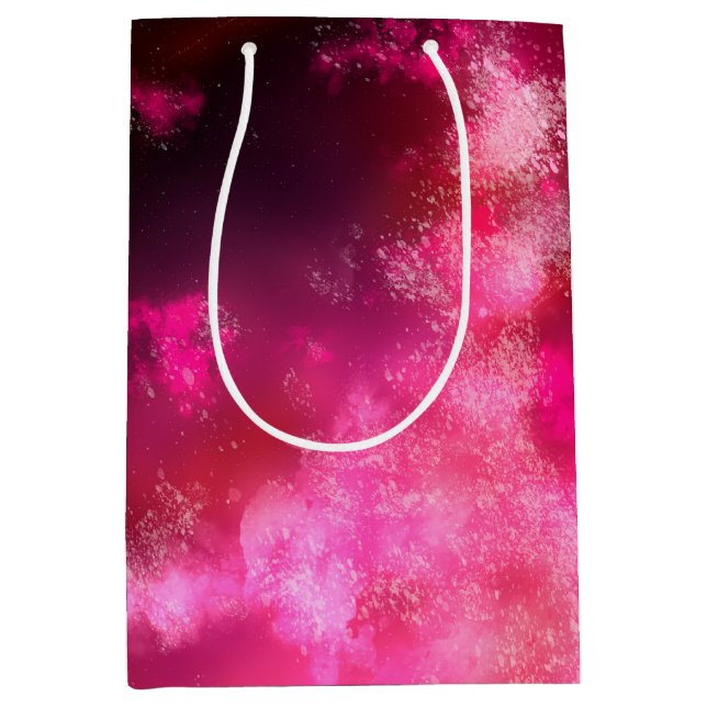 Starry Night Himlar Rosa Flare Birthday Gift Bag (Framsidan)