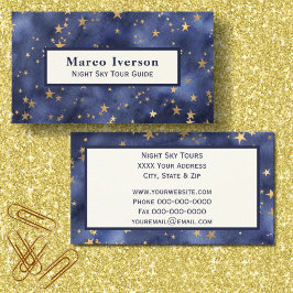 Starry Night Himmel med Guld Stars Visitkort