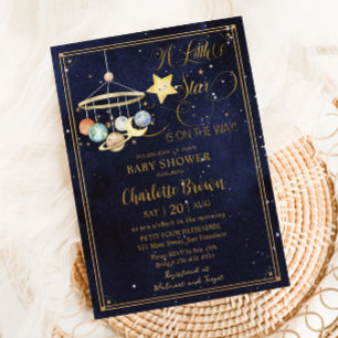 Starry Night Himmel Planets Little Star Baby Showe Inbjudningar