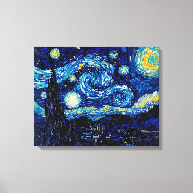 Starry Night Himmel Premium Wrapped Canvas Wall Ar (Framsida)