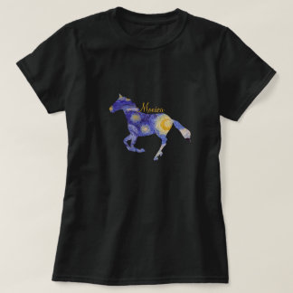 Starry Night Horse Silhouette Anpassningsbar Monog T Shirt