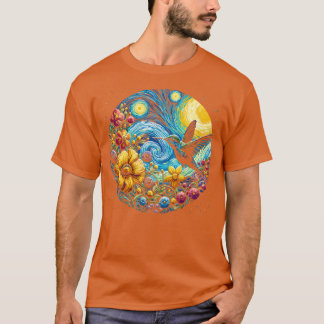 starry night hummingbird t shirt