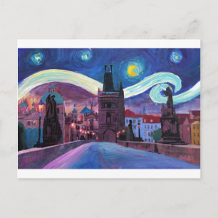 Starry Night i Prag med Carlsbridge Vykort