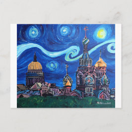 Starry Night i Sankt Petersburg, Ryssland Vykort