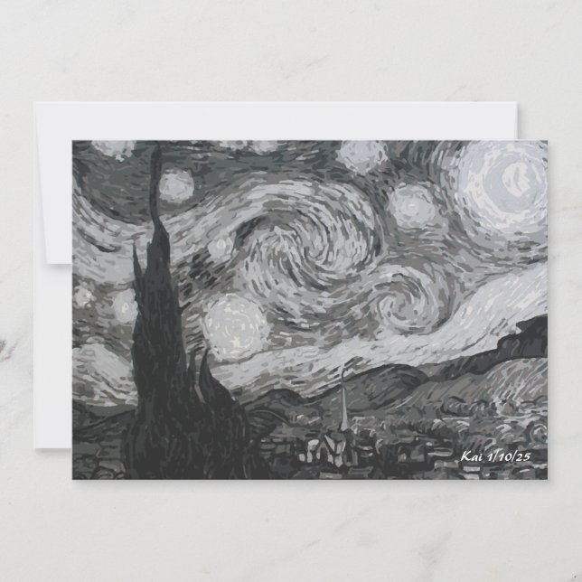Starry Night I Vincent Van Gogh Flat Card Inbjudningar (Framsida)