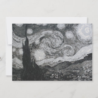 Starry Night I Vincent Van Gogh Flat Card Inbjudningar