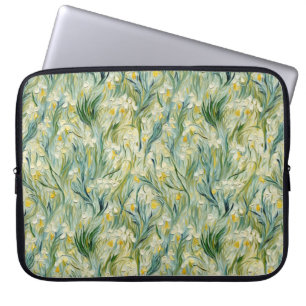 Starry Night-inspirerad Blommigt Paint Textured-st Laptop Fodral
