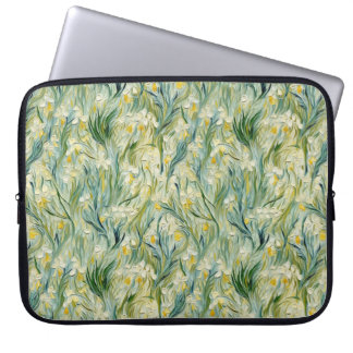 Starry Night-inspirerad Blommigt Paint Textured-st Laptop Fodral