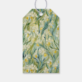 Starry Night-inspirerad Blommigt Paint Textured-st Presentetikett