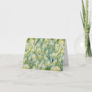 Starry Night-inspirerad Blommigt Paint Textured-st Tack Kort