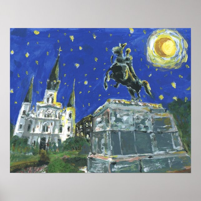 Starry Night Jackson Square Poster (Framsidan)