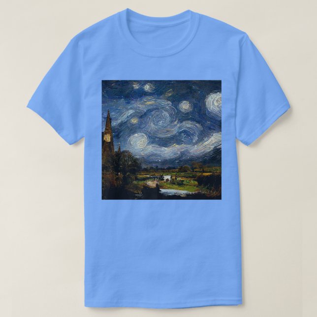 Starry Night John Constable Premium T-Shirt (Design framsida)