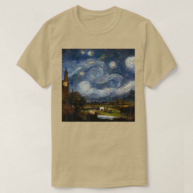 Starry Night John Constable T Shirt (Design framsida)