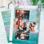 Starry Night Kärlek Light och Joy 3 Photo Grönt Julkort<br><div class="desc">Skapa ditt eget 3-fotokollage-helgdag med Kärlek Light & Joy-handsbokstäver på en stjärnnattbakgrund. Utformningen har vattenfärgspenseldrag, i nyanser av gröntens rosa och grått, med stjärnor, glansglöd och guld stoft. Kärlek, ljus och glädje är skrivet i modern manusyrgrafi, som du kan byta till vilken färg som helst till bästa kostym på fotot....</div>