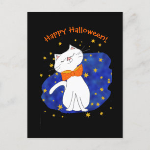 Starry Night Kattunge Halloween Helg Vykort