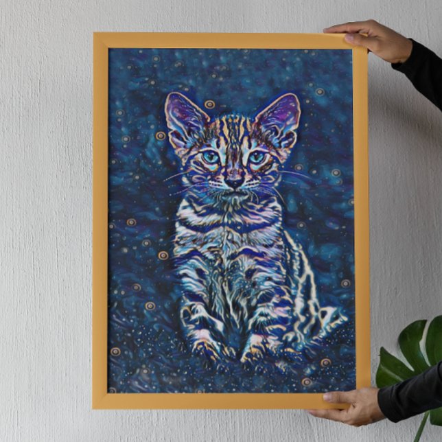 Starry Night Kitten Poster (Skapare uppladdad)