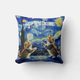 Starry Night Kittymas Christmas Spoof Kudde
