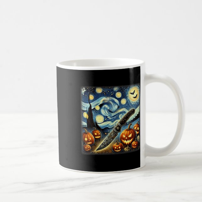 Starry Night Knivar Chef Halloween Kaffemugg (Höger)